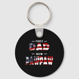 Mens Father Gift - First Dad Now Pawpaw Patriotic  Key Ring