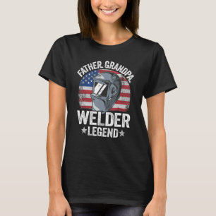 Mens Father Grandpa Welder Legend American Flag Vi T-Shirt