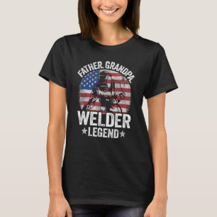 Mens Father Grandpa Welder Legend American Flag Vi T-Shirt