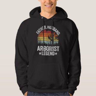 Mens Father Husband Arborist Legend Tree Climbing  Hoodie