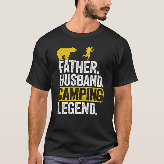 Mens Father Husband Camping Legend Rv Camper Dad O T-Shirt (Front)