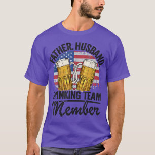 Mens Father Husband USA Drinking Team Member Beer  T-Shirt