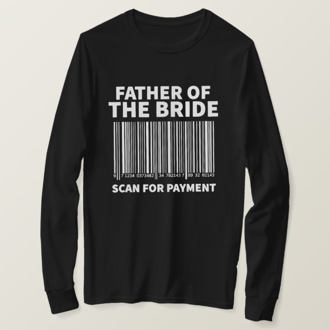 Mens Father Of The Bride Scan For Wedding T-Shirt (Design Front)