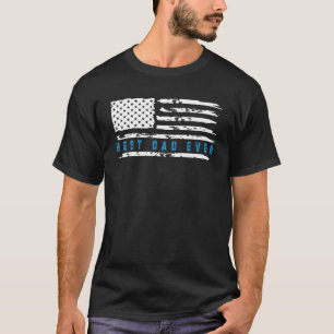 Mens Father s day Best dad ever with US American f T-Shirt