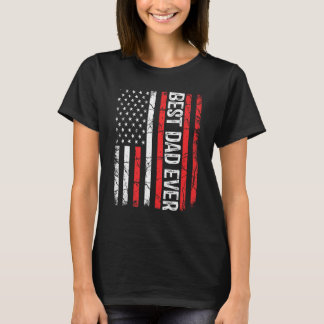 Mens Father s Day Best Dad Ever With US American F T-Shirt