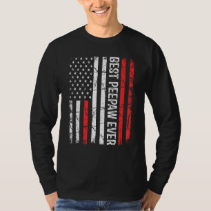 Mens Father s Day Best Peepaw Ever With US America T-Shirt