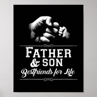 Mens Father Son Friends Fist Bump Dad Father's Poster