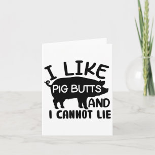 Mens Father's Day Bbq I Like Pig Butts Grill  Card