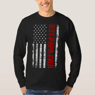 Mens Father's Day Best Dad Ever Papa With Us Ameri T-Shirt
