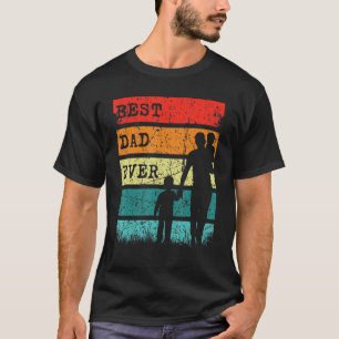 Mens Father's Day Best Dad Ever Retro Sunset Fathe T-Shirt