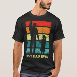 Mens Father's Day Best Dad Ever Retro Sunset Fathe T-Shirt