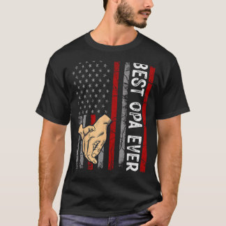 Mens Father's Day Best Pop Pop Ever With US Americ T-Shirt