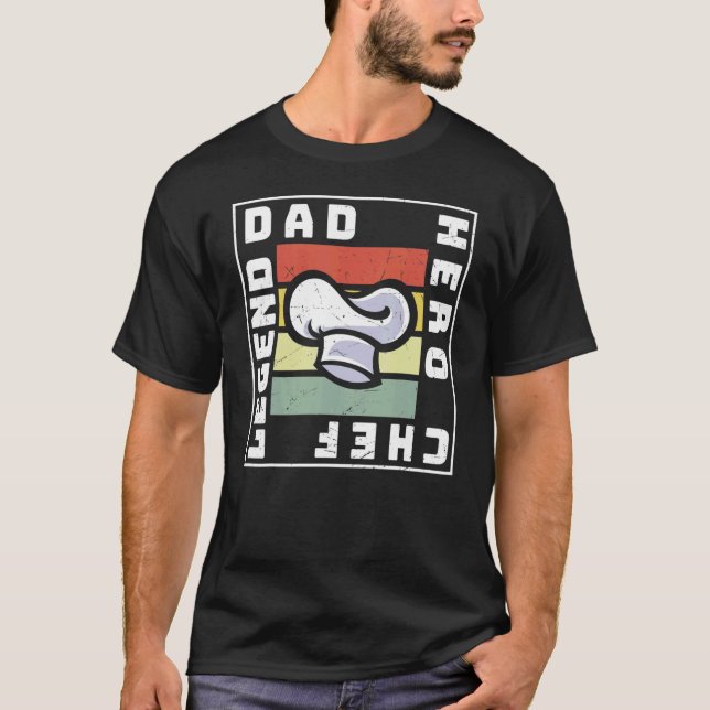 Mens Father's Day Chef Cook Cooking Hat Dad T-Shirt (Front)