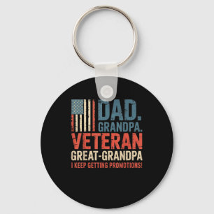 Mens Fathers Day Dad Grandpa Veteran Great Grandpa Key Ring