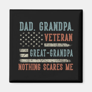 Mens Fathers Day Dad Grandpa Veteran Great Grandpa Magnet