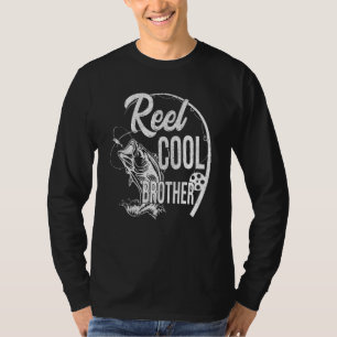 Mens Father's Day Fishing Reel Cool Brother Fish T-Shirt