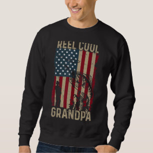 Mens Father's Day  Fishing Reel Cool Grandpa Ameri Sweatshirt