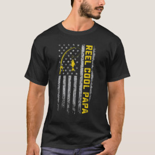 Mens Fathers Day Fishing Reel Cool Papa Dad Joke T-Shirt