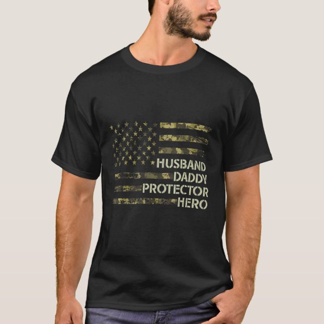 Mens Father's Day  For Dad Husband Daddy Protector T-Shirt (Front)
