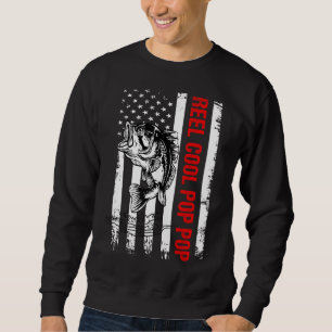 Mens Fathers Day  For Dad Reel Cool Pop Pop Fishin Sweatshirt