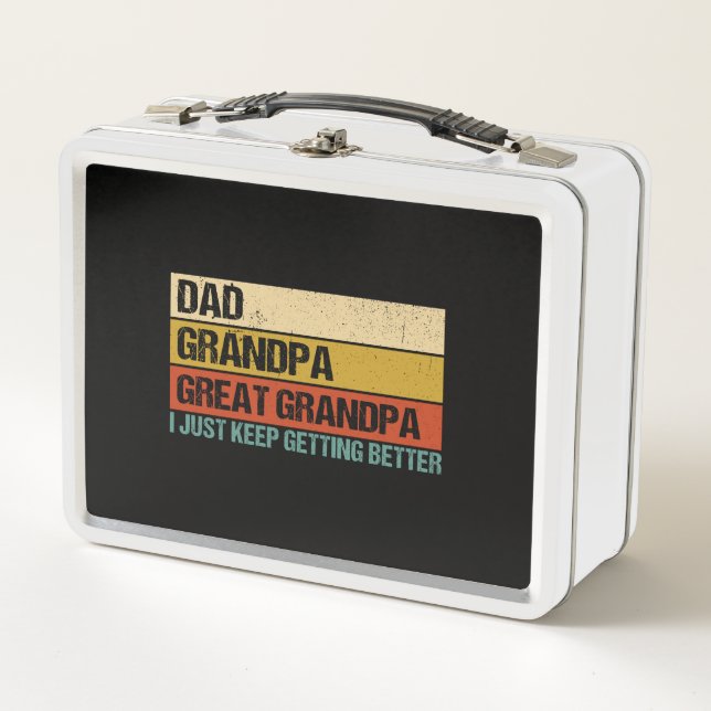 Mens Fathers Day Gift from Grandkids Dad Grandpa Metal Lunch Box (Front)