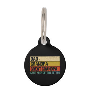 Mens Fathers Day Gift from Grandkids Dad Grandpa Pet Tag