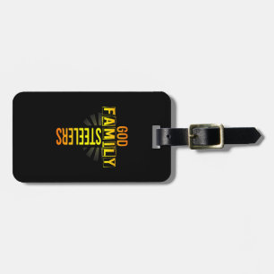Mens Father's Day Gift God Family Steeler Cross Ch Luggage Tag