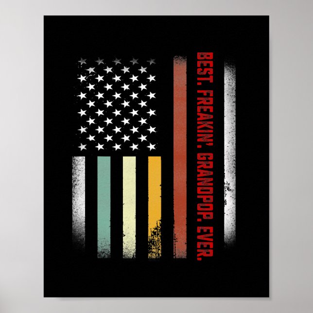 Mens Fathers Day Gift Tee Best Freakin Grandpop Poster (Front)