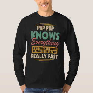 Mens Fathers Day Grandpa Pop Pop Knows Everything T-Shirt