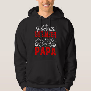 Mens Father's Day My Favourite Engineer Calls Me P Hoodie