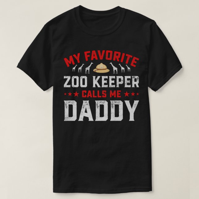 Mens Father's Day My Favourite Zoo Keeper Calls Me T-Shirt (Design Front)