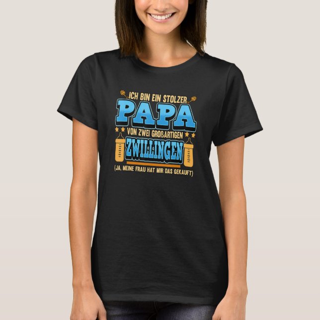 Mens Father's Day Papa Zwilling Father's Day Sayin T-Shirt (Front)