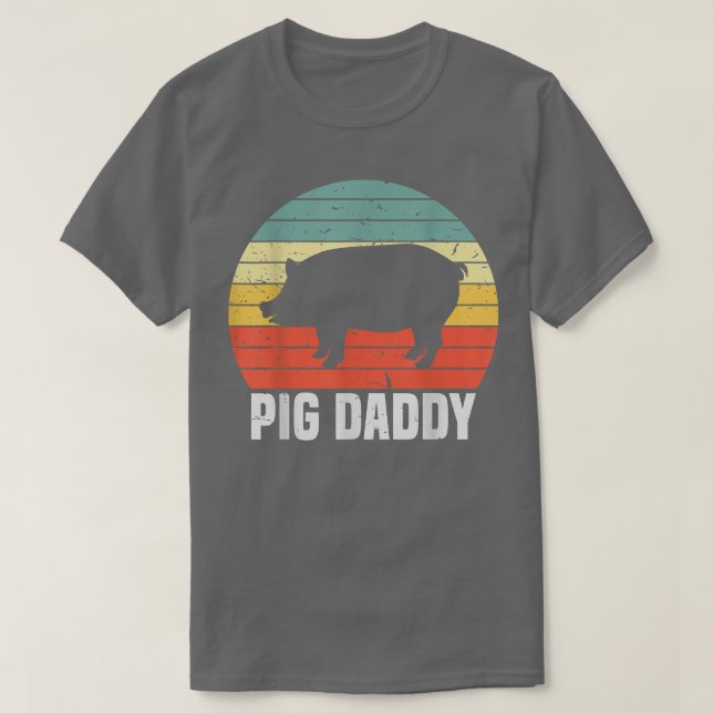 Mens Fathers Day Pig Dad Daddy Farmer Farming Farm T-Shirt (Design Front)
