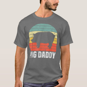Mens Fathers Day Pig Dad Daddy Farmer Farming Farm T-Shirt