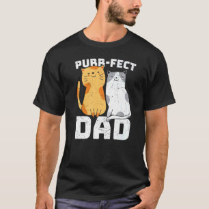 Mens Father's Day Purr Fect Dad Cat Kitten Owner T-Shirt