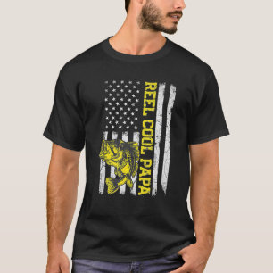 Mens Father's Day Reel Cool Papa Fish American Fl T-Shirt