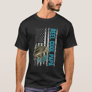 Mens Father's Day Reel Cool Papa Fish American Fl T-Shirt