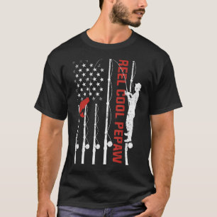 Mens Father's Day  Reel Cool Pepaw Fish American F T-Shirt