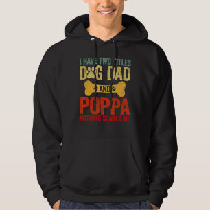 Mens Father's Day Retro I Have Two Titles Dog Dad Hoodie