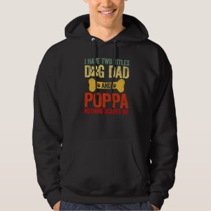 Mens Father's Day Retro I Have Two Titles Dog Dad  Hoodie