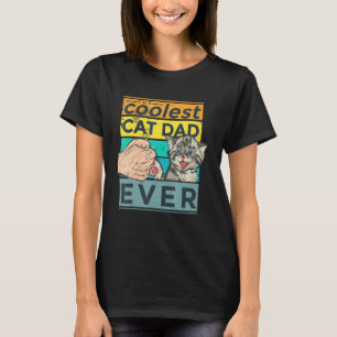 Mens Fathers Day The Coolest Cat Dad Ever T-Shirt