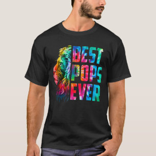 Mens Father's Day Tie Dye Lion Best Pops Ever Vi T-Shirt