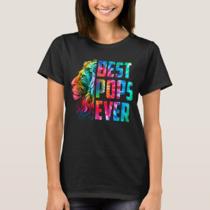 Mens Father's Day Tie Dye Lion Best Pops Ever Vi T-Shirt
