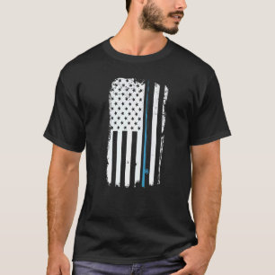 Mens Father's Day Usa Flag America Fishing Rod T-Shirt