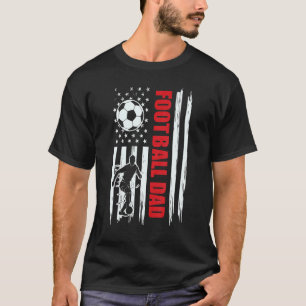 Mens Father's Day Usa Flag America Football Dad T-Shirt