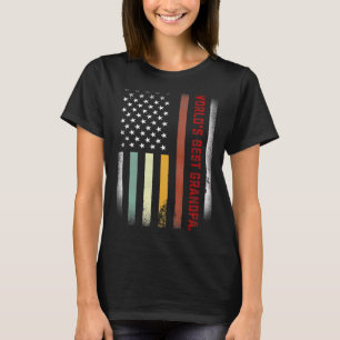 Mens Fathers Day World's Best Grandpa Ever Us Fl T-Shirt