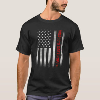 Mens Fathers Day   World's Best Poppy Ever Us Flag T-Shirt