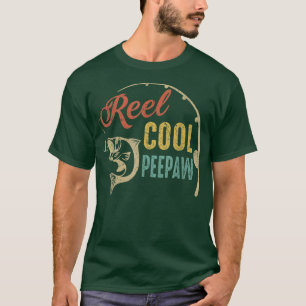Mens Fathers DayVintage Fishing Reel Cool Peepaw T-Shirt