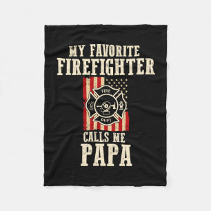 Mens favourite firefighter calls dad usa american fleece blanket