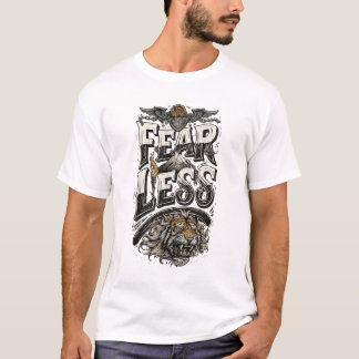 Men's Fearless Tiger Mountain Motivational White T T-Shirt